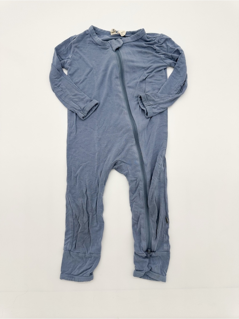 Kyte BABY Dusty Blue Zip-Front Organic One-Piece